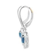 Bids.com .89ct London Blue Topaz Dangle Earrings 10KT White Gold Earrings White Smoke
