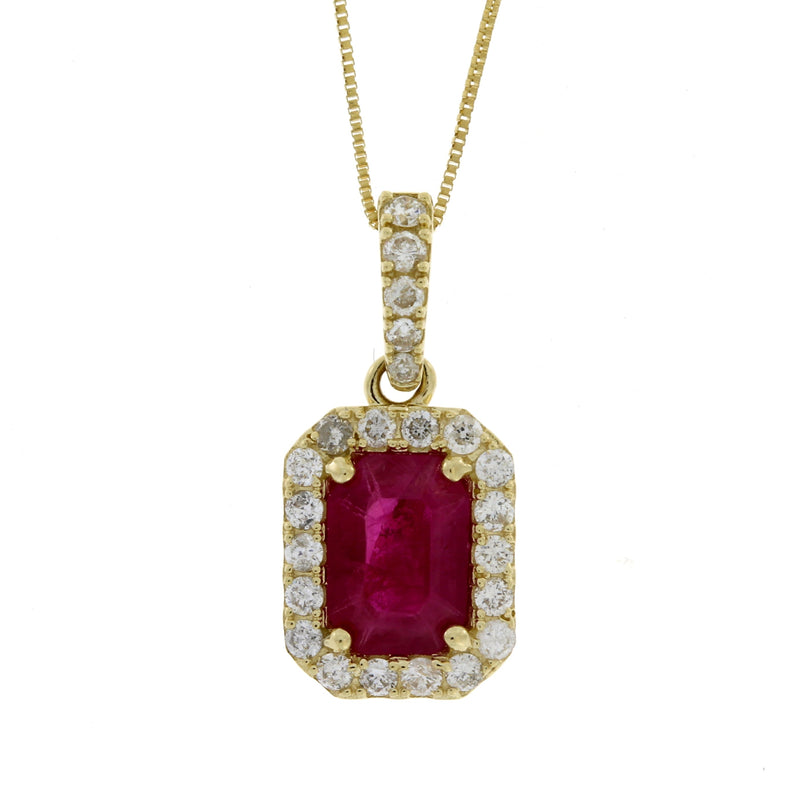 Bids.com 1.25ct Ruby Diamond Fashion Pendants 14KT Yellow Gold Pendants White Smoke 18