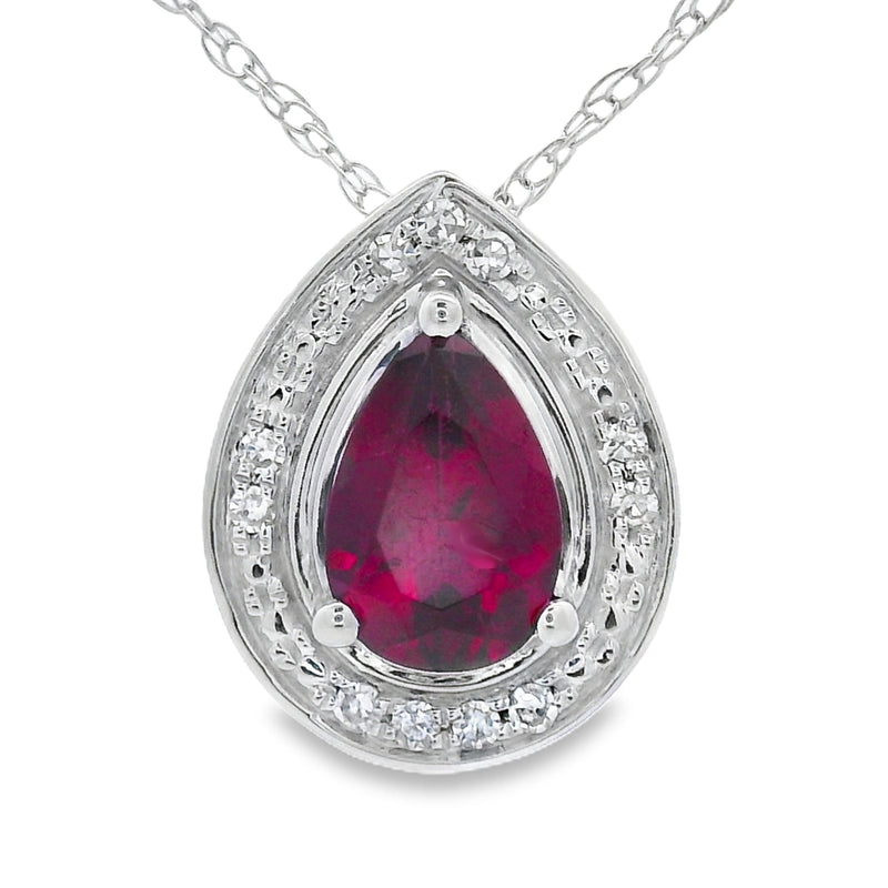 Bids.com .52ct Garnet Diamond Fashion Pendants 10KT White Gold Pendants White Smoke 18