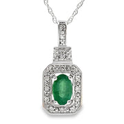 Bids.com .57ct Emerald Diamond Fashion Pendants 10KT White Gold Pendants White Smoke 18