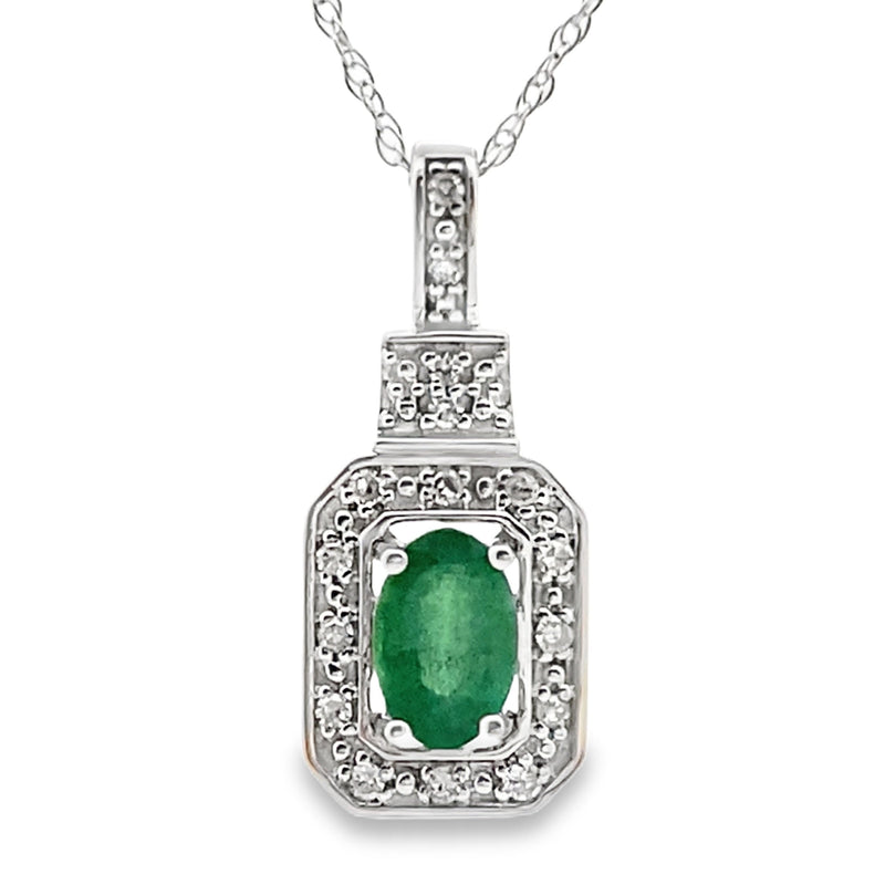 Bids.com .57ct Emerald Diamond Fashion Pendants 10KT White Gold Pendants White Smoke 18