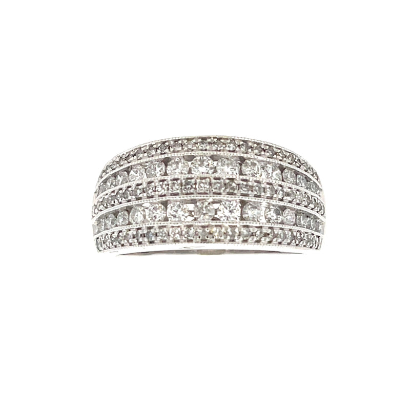 Bids.com 1.00ct Diamond Wedding Band Ring 10KT White Gold Rings White Smoke 7.0
