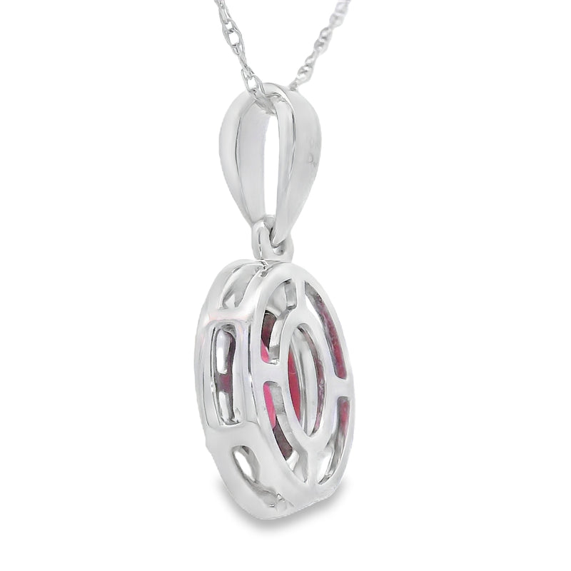 Bids.com .58ct Garnet Diamond Fashion Pendants 10KT White Gold Pendants White Smoke 18