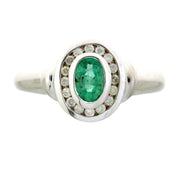 Bids.com .60ct Emerald Diamond Ring 10KT White Gold Rings White Smoke 7.0