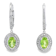 Bids.com 1.21ct Peridot Diamond Dangle Earrings 10KT White Gold Earrings White Smoke Default Title