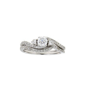 Bids.com .70ct Diamond Engagement Ring Set 14KT White Gold Rings White Smoke 7.0