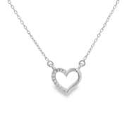 Bids.com .03ct Diamond Heart Love Pendant 14KT White Gold Pendants White Smoke 18