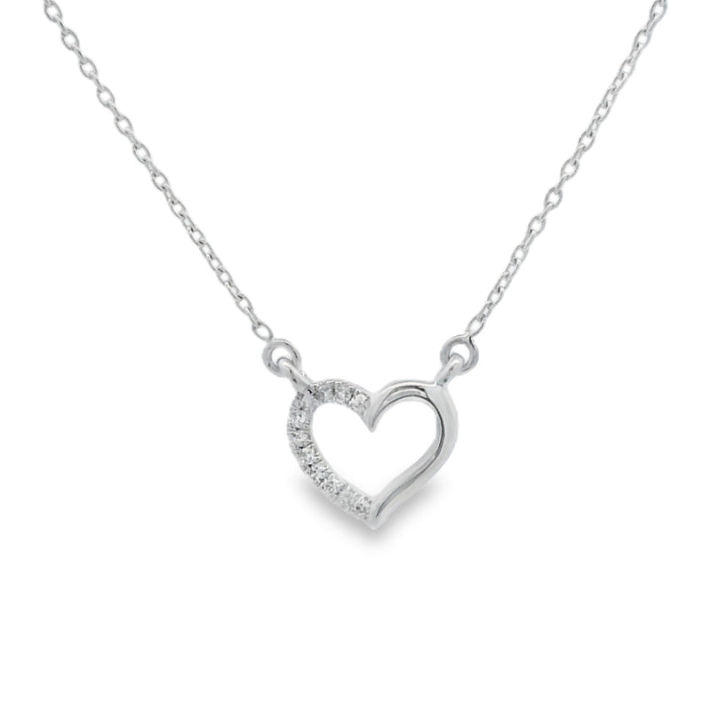 Bids.com .03ct Diamond Heart Love Pendant 14KT White Gold Pendants White Smoke 18