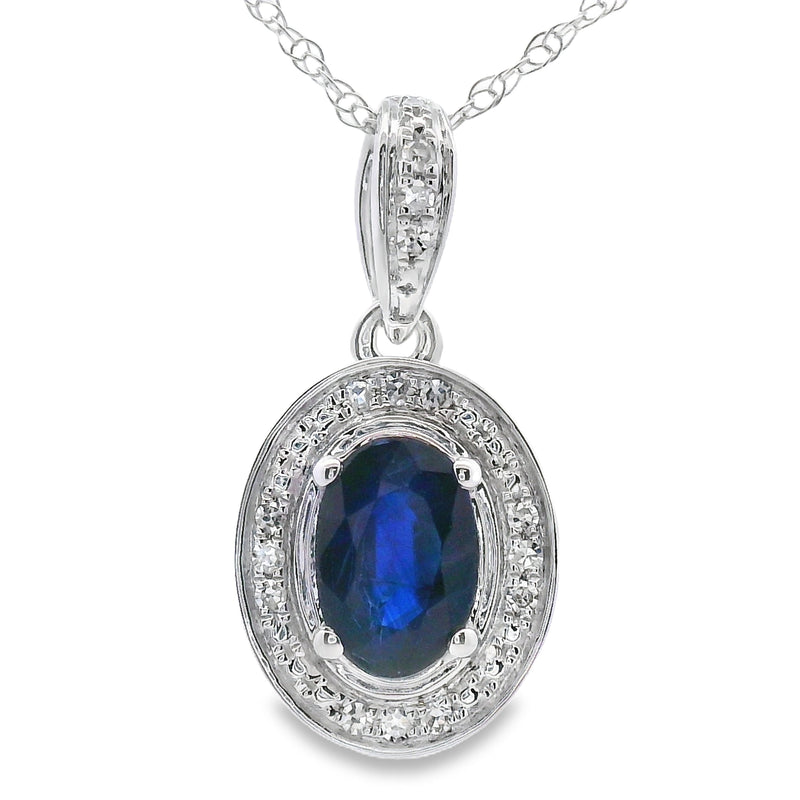 Bids.com .65ct Sapphire Diamond Fashion Pendants 10KT White Gold Pendants White Smoke 18