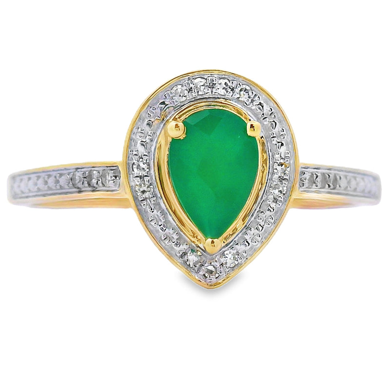 Bids.com .55ct Chalcedony Diamond Ring 10KT Yellow Gold Rings White Smoke 7.0