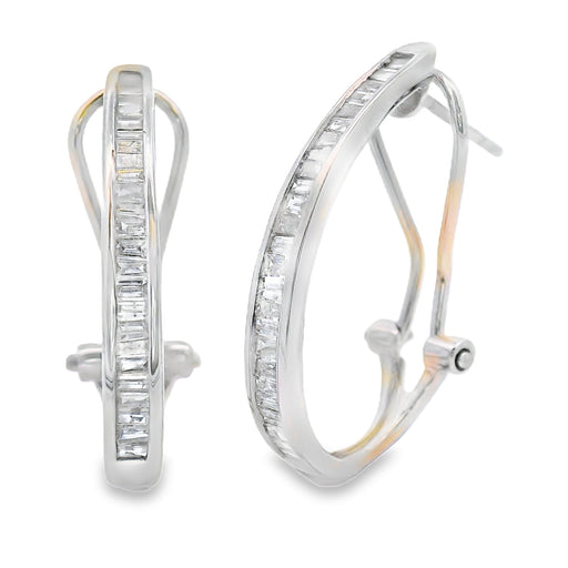 Bids.com .50ct Diamond Hoop Earrings 14KT White Gold Earrings White Smoke Default Title