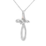 Bids.com .04ct Diamond Cross Religious Pendant 14KT White Gold Pendants White Smoke 18