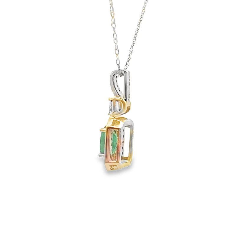 Bids.com .57ct Emerald Diamond Fashion Pendants 14KT Yellow Gold Pendants White Smoke 18