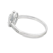 Bids.com .63ct London Blue Topaz Diamond Ring 10KT White Gold Rings White Smoke 7.0