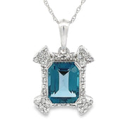 Bids.com London Blue Topaz Fashion Pendants 10KT White Gold Pendants White Smoke Default Title