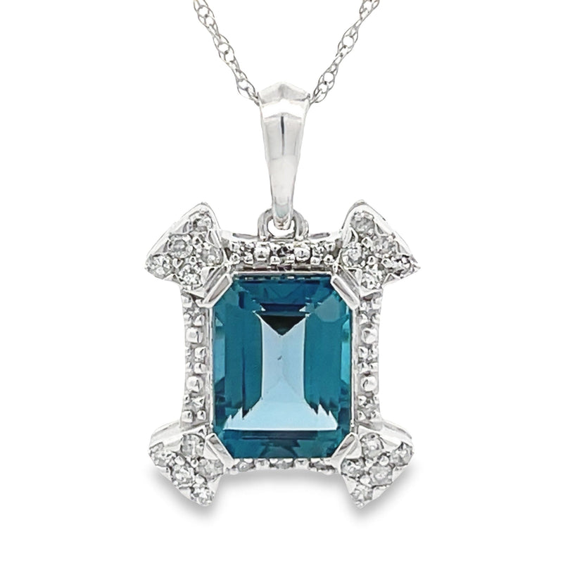 Bids.com London Blue Topaz Fashion Pendants 10KT White Gold Pendants White Smoke Default Title