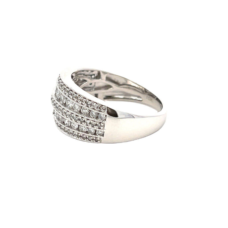 Bids.com 1.00ct Diamond Wedding Band Ring 10KT White Gold Rings White Smoke 7.0