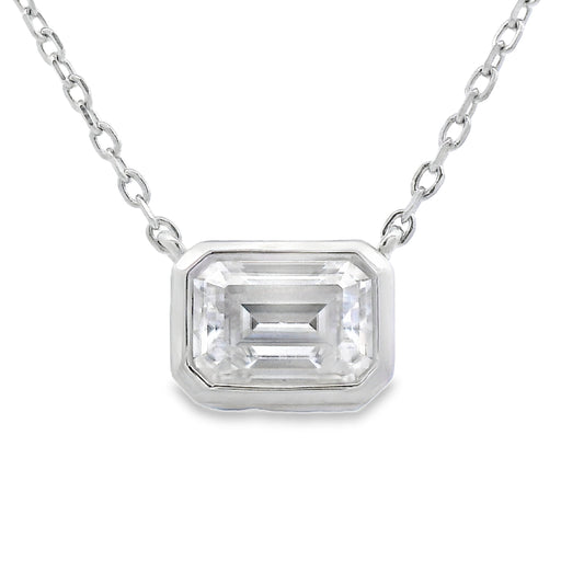 Bids.com .85ct Moissanite Pendant Sterling Silver Pendants White Smoke 18