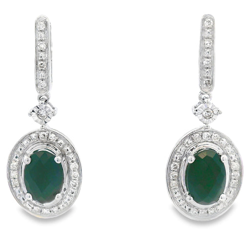 Bids.com 1.06ct Onyx Diamond Dangle Earrings 10KT White Gold Earrings White Smoke Default Title