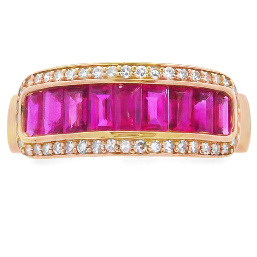 Bids.com 1.10ct Ruby Diamond Ring 10KT Yellow Gold Rings White Smoke 7.0