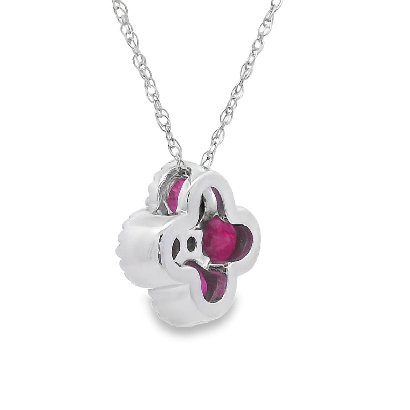 Bids.com .77ct Ruby Diamond Fashion Pendants 14KT White Gold Pendants White Smoke 18
