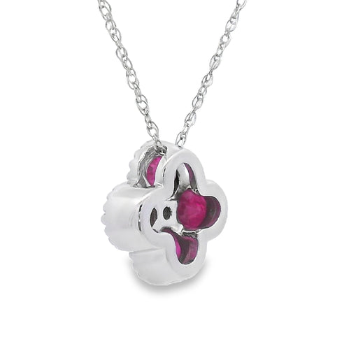 Bids.com .77ct Ruby Diamond Fashion Pendants 14KT White Gold Pendants White Smoke 18