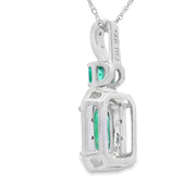 Bids.com .64ct Emerald Diamond Fashion Pendants 14KT White Gold Pendants White Smoke 18