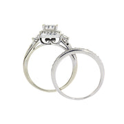Bids.com 1.00ct Diamond Engagement Ring Set 10KT White Gold Rings White Smoke 7.50