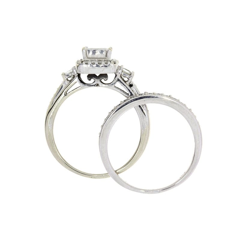 Bids.com 1.00ct Diamond Engagement Ring Set 10KT White Gold Rings White Smoke 7.50