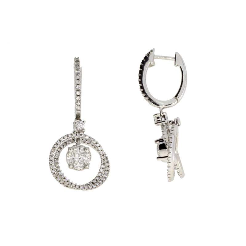 Bids.com 1.00ct Diamond Dangle Earrings 14KT White Gold Earrings White Smoke Default Title
