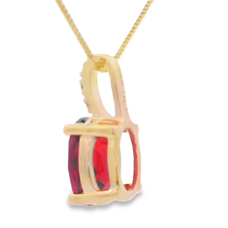 Bids.com 1.34ct Garnet Diamond Fashion Pendants 10KT Yellow Gold Pendants White Smoke 18
