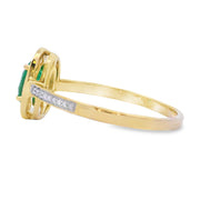 Bids.com .49ct Emerald Diamond Ring 10KT Yellow Gold Rings White Smoke 7.0