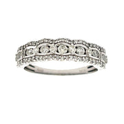 Bids.com .50ct Diamond Wedding Band Ring 14KT White Gold Rings White Smoke 7.0