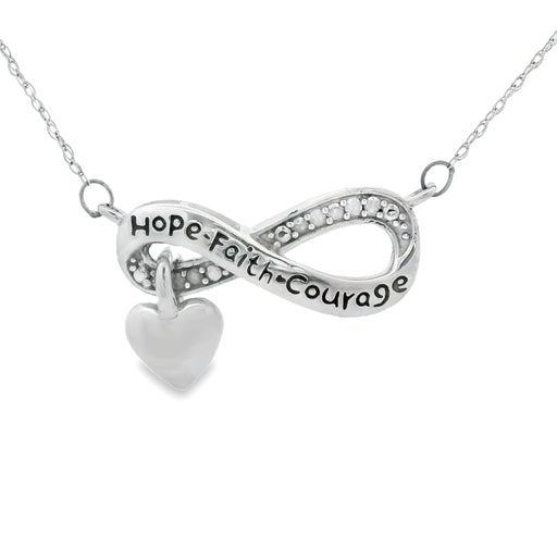 Bids.com .04ct Diamond Cross Religious Pendant Sterling Silver Pendants White Smoke 18
