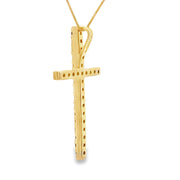 Bids.com .38ct Diamond Cross Religious Pendant 14KT Yellow Gold Pendants White Smoke 18