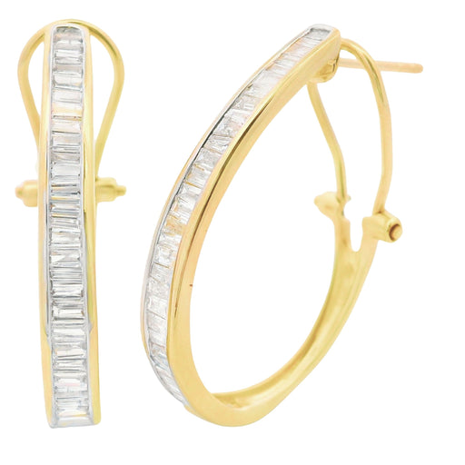 Bids.com 1.00ct Diamond Hoop Earrings 14KT Yellow Gold Earrings White Smoke Default Title