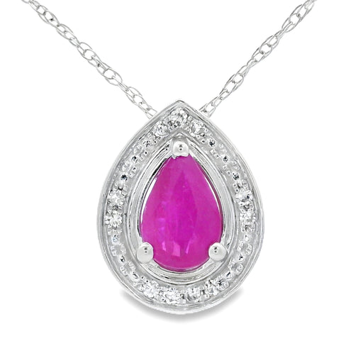 Bids.com .51ct Ruby Diamond Fashion Pendants 10KT White Gold Pendants White Smoke 18