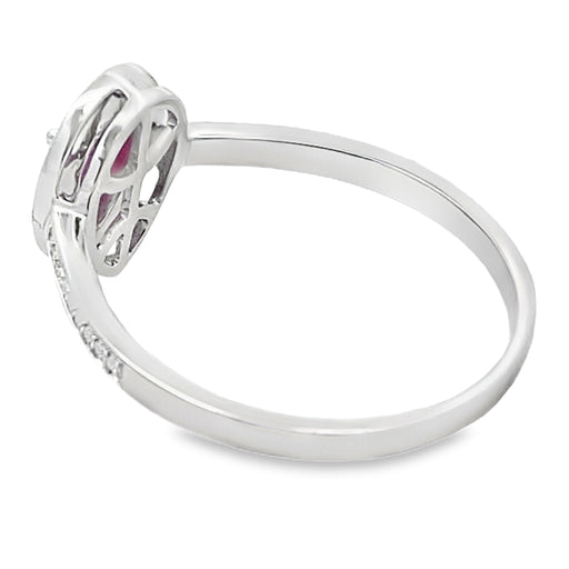 Bids.com .54ct Ruby Diamond Ring 10KT White Gold Rings White Smoke 7.0