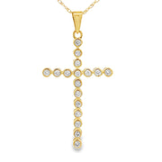 Bids.com .17ct Diamond Cross Religious Pendant 14KT Yellow Gold Pendants White Smoke 18
