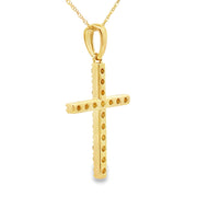 Bids.com .45ct Diamond Cross Religious Pendant 14KT Yellow Gold Pendants White Smoke 18