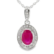 Bids.com .70ct Ruby Diamond Fashion Pendants 10KT White Gold Pendants White Smoke 18