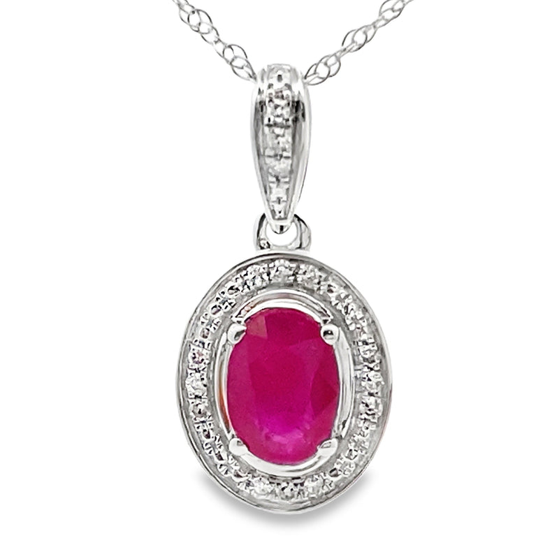 Bids.com .70ct Ruby Diamond Fashion Pendants 10KT White Gold Pendants White Smoke 18