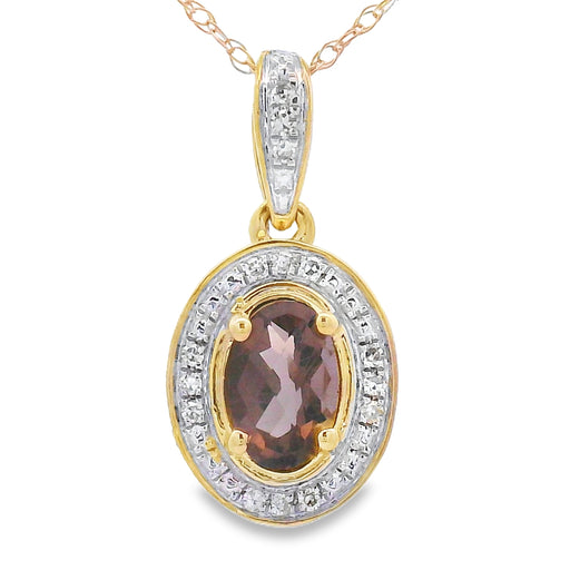 Bids.com .44ct Quartz Diamond Fashion Pendants 10KT Yellow Gold Pendants White Smoke 18