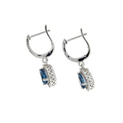 Bids.com .88ct London Blue Topaz Dangle Earrings 14KT White Gold Earrings White Smoke