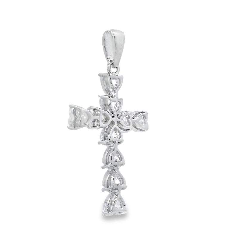 Bids.com Moissanite Cross Religious Pendant Sterling Silver Pendants White Smoke