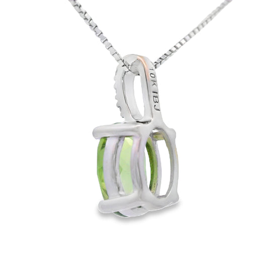 Bids.com 1.34ct Peridot Diamond Fashion Pendants 10KT White Gold Pendants White Smoke 18