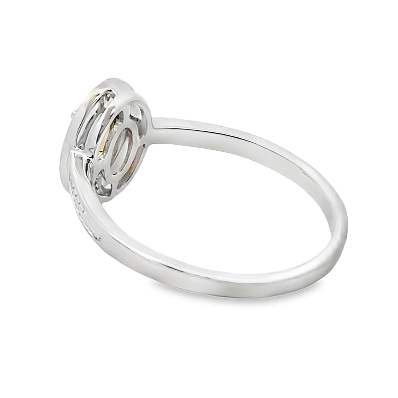 Bids.com .47ct Citrine Diamond Ring 10KT White Gold Rings White Smoke 7.0