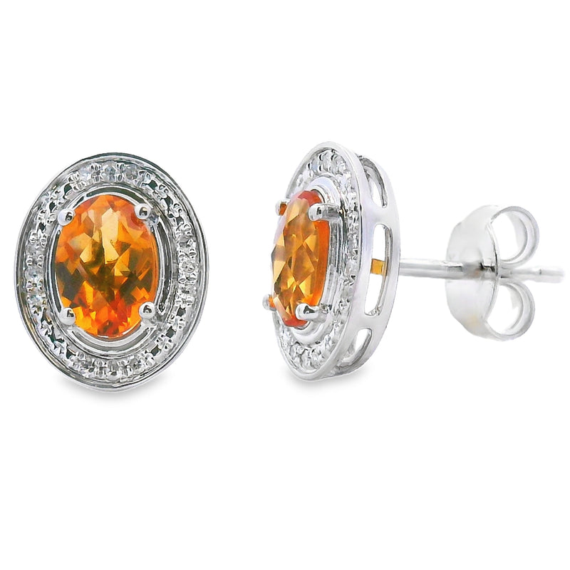Bids.com .91ct Citrine Diamond Earrings 10KT White Gold Earrings White Smoke Default Title