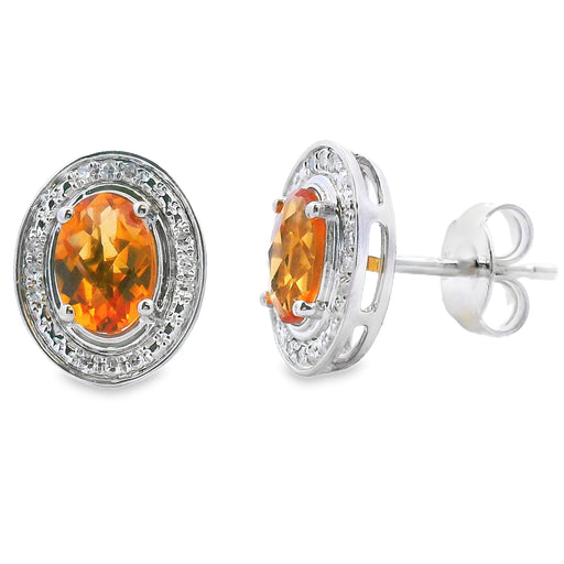 Bids.com .91ct Citrine Diamond Earrings 10KT White Gold Earrings White Smoke Default Title
