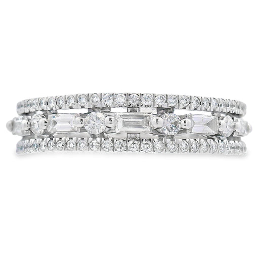 Bids.com .50ct Diamond Fashion band rings 14KT White Gold Rings Gray 7.0